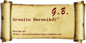 Grosits Bereniké névjegykártya